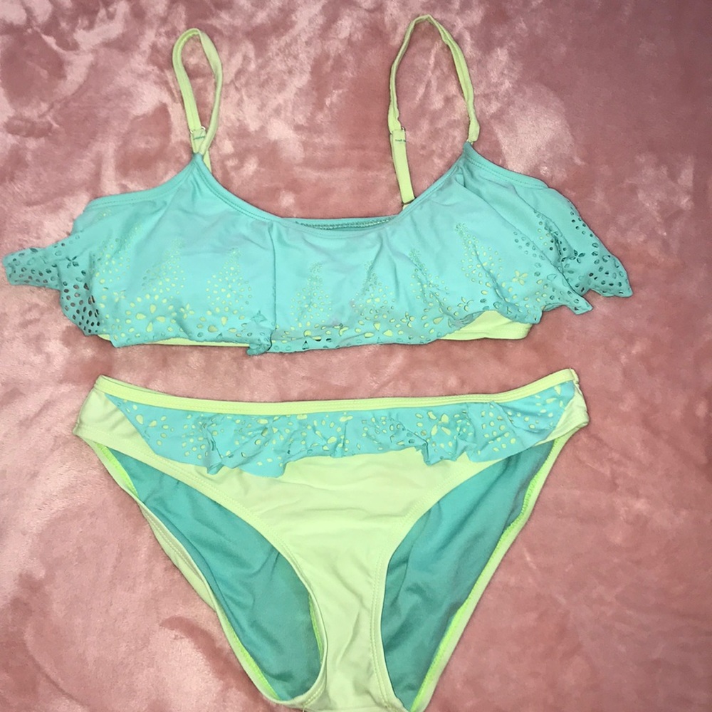 Green and Light Blue Bikini